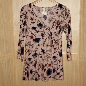 H&M Mama Maternity Pink Floral Knit Tunic Medium